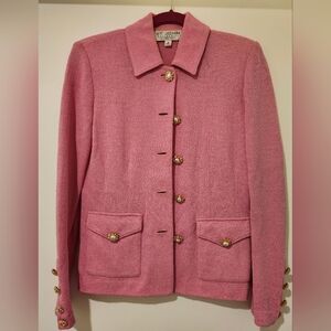 St. John Collection By Marie Gray Pink Button-Up Jacket Size 2